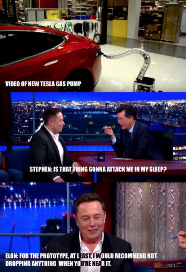Elon Musk i nowoczesna ładowarka