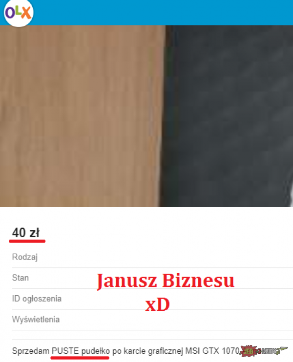 Janusz Biznesu puste pudełko xD