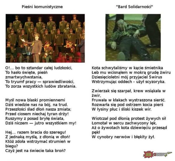 Pieśni komunistyczne vs "Bard Solidarności"