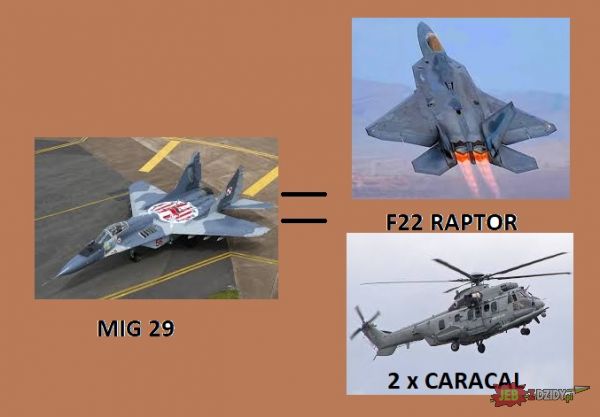 F-22 i  dwa Caracale za MIG 29?