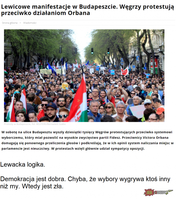 Lewactwo na Węgrzech protestuje przeciwko demokracji