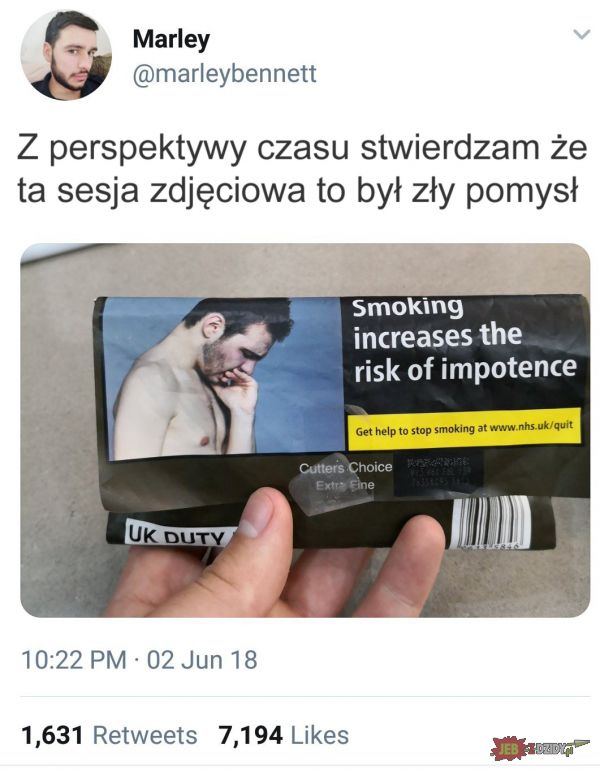 Palenie zwiększa ryzyko impotencji