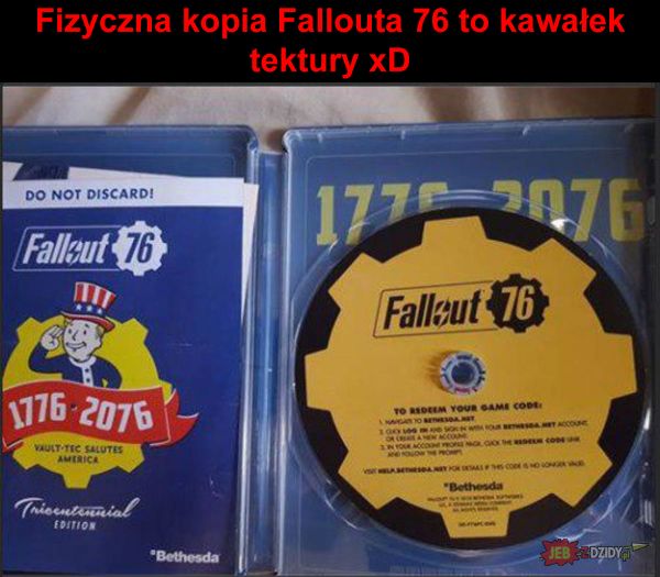 Płyta z Falloutem 76
