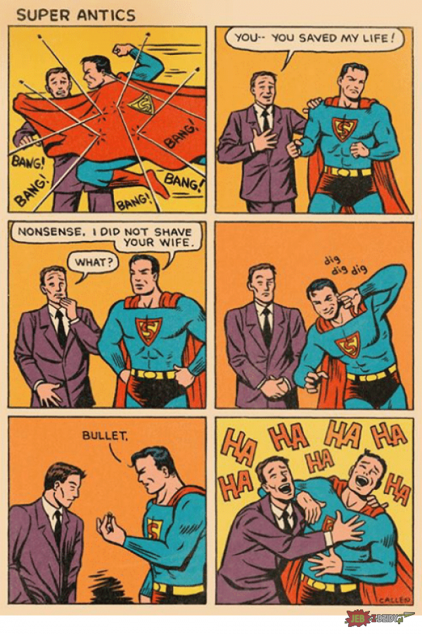Coś dla wszystkich wielbicieli ojczystego języka Anglosasów. Komiks o Supermanie pu Angielskuu.