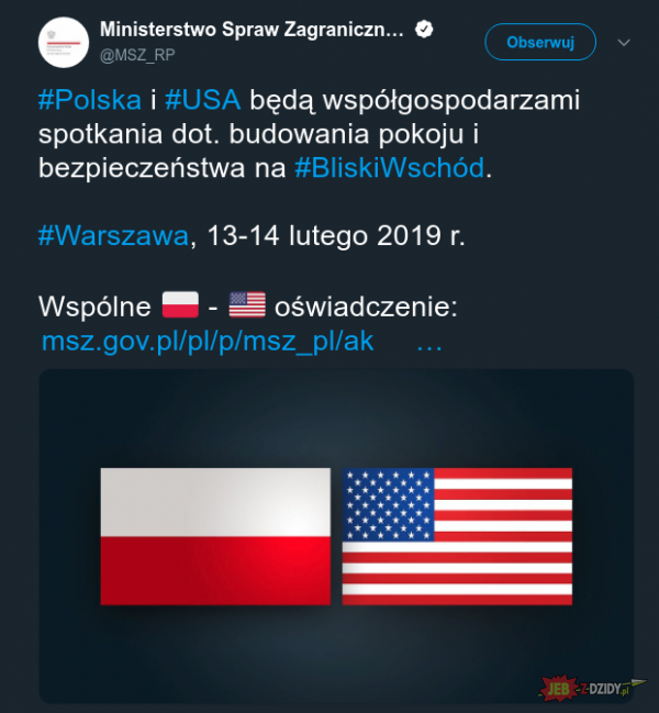 Polska i USA będą gadały o Iranie