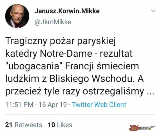 Złota myśl niekwestionowanego autorytetu polskiej prawicy.