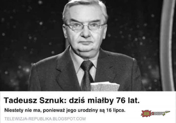 Tadeusz Sznuk zmarzł