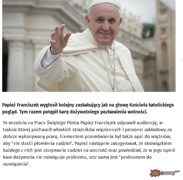 Papież też taki postępowy