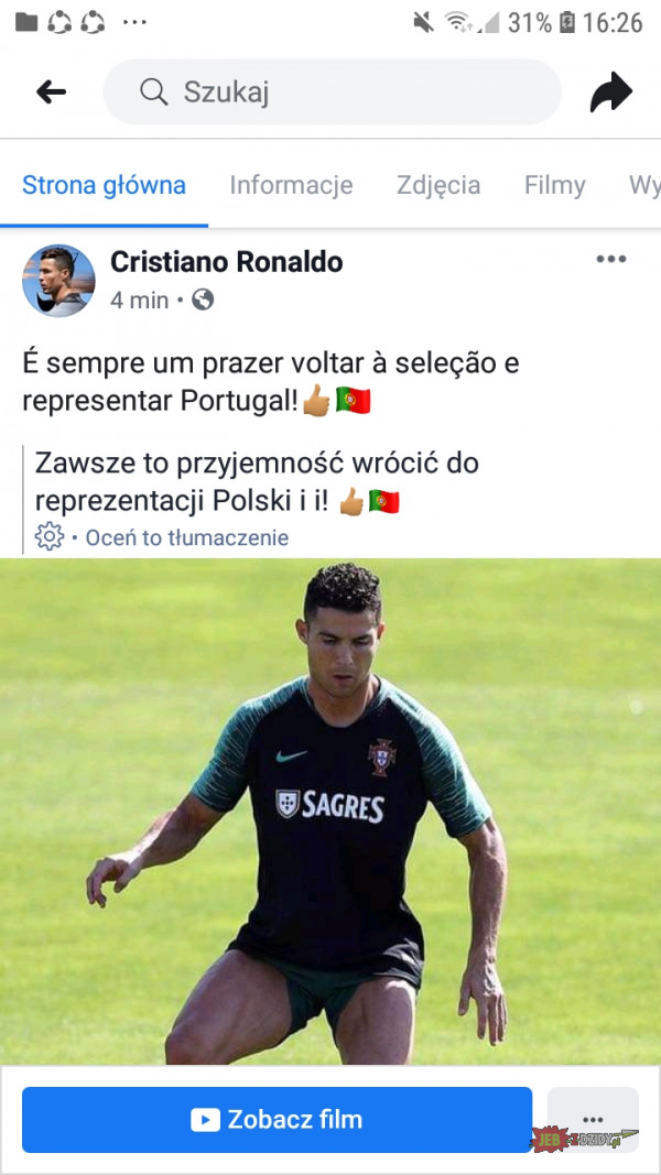 Oficjalnie Ronaldo w reprezentacji polskiiii(;
