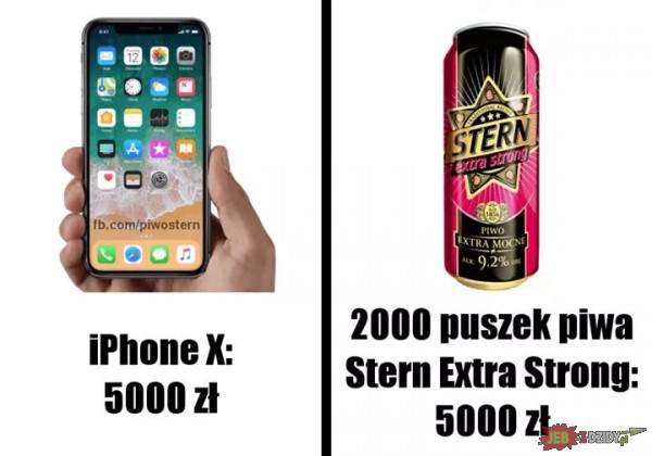 iPhone X vs 2000 puszek piwa Stern Extra Strong