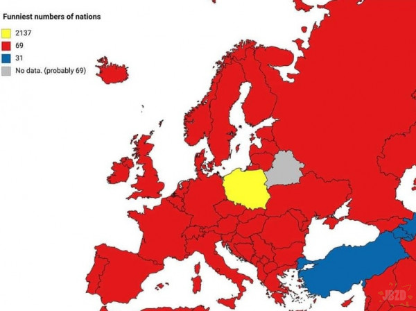 najśmieszniejsze liczby w krajach europejskich