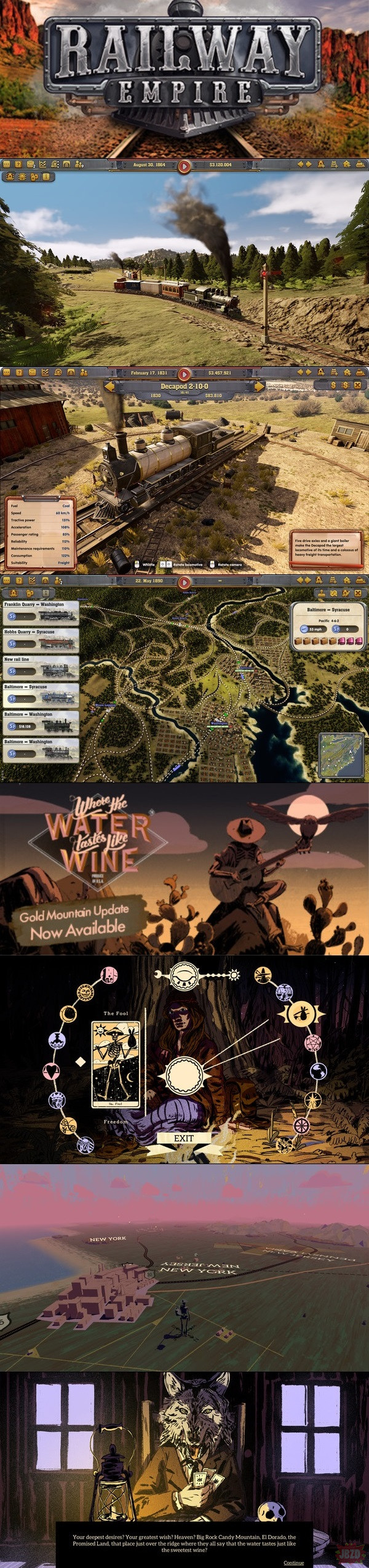 Railway Empire i Where The Water Tastes Like Wine za darmo w epic games store