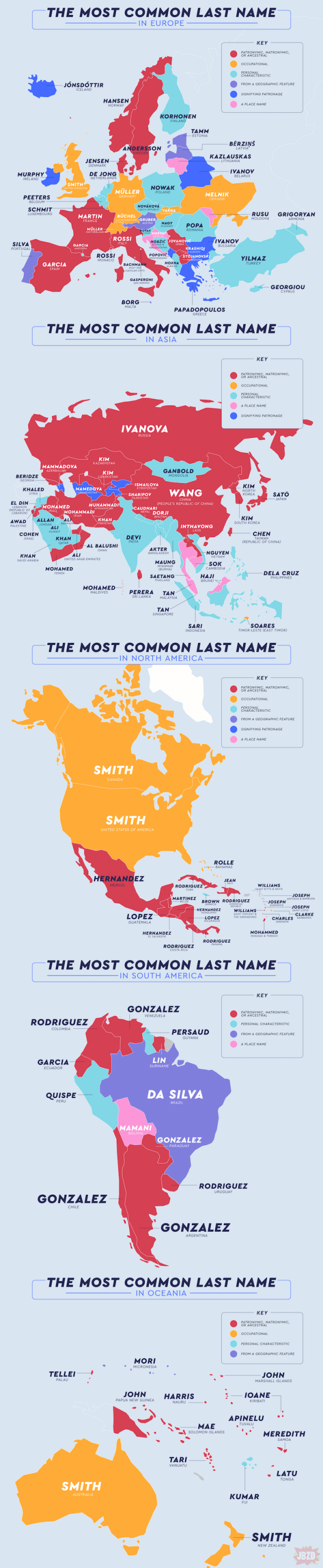 Najpopularniejsze nazwiska na świecie.