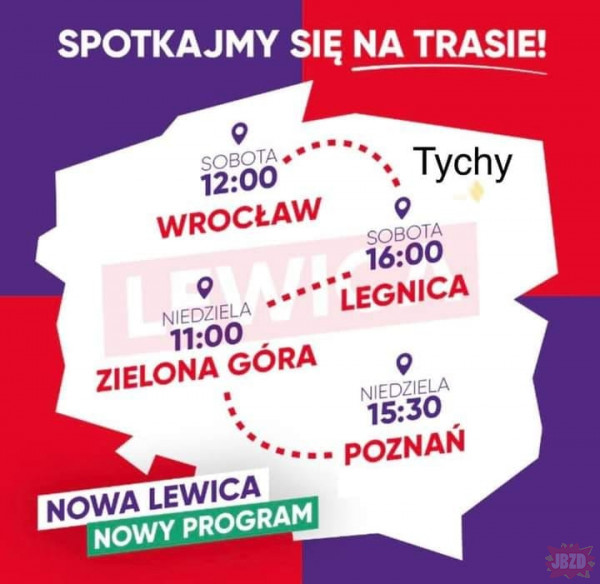 Mapa Polski według Lewicy