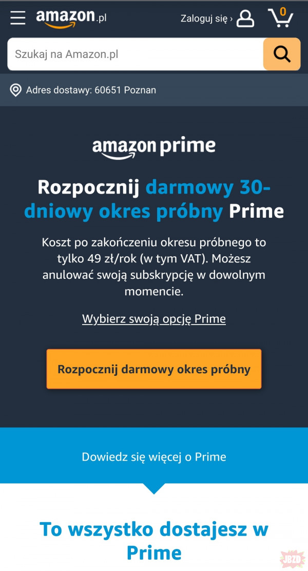 Promocja na Amazon Prime, Prime Video i Twitch Prime