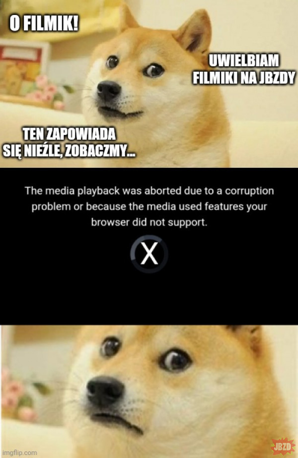 The media playback was aborted due to a corruption problem or because the media  used feature your browser did not support.