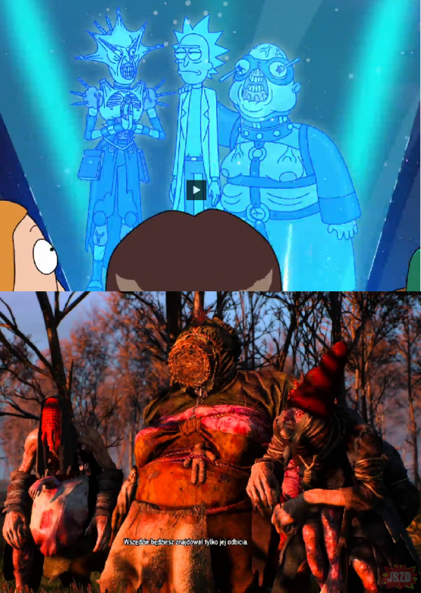 Nawiązanie do wiedźmina w Ricku i Morty'm?