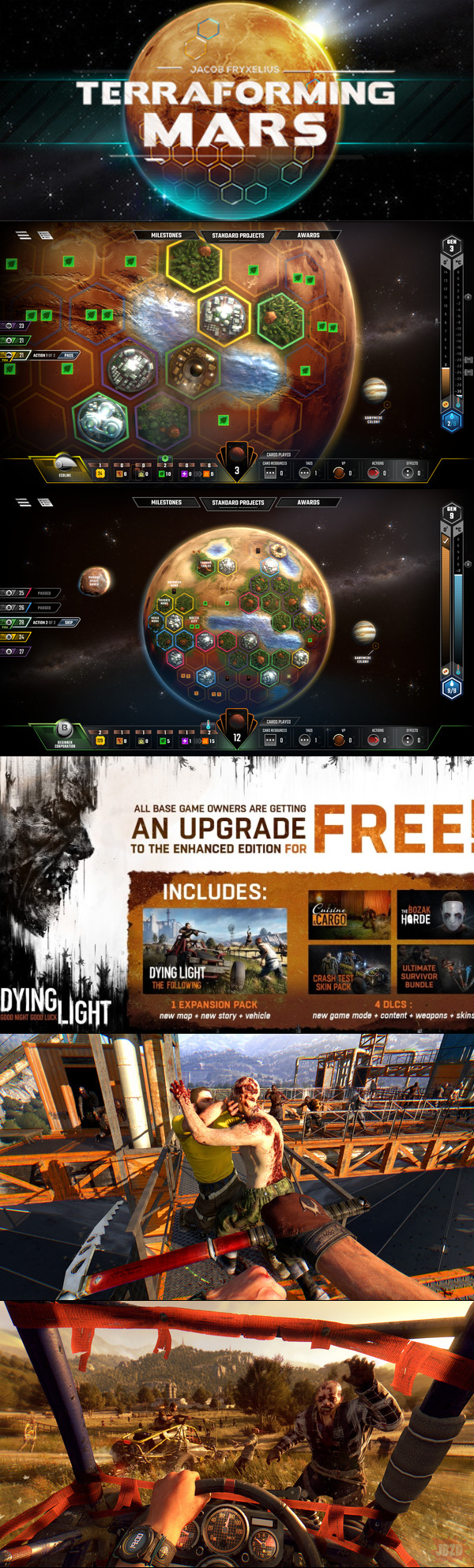 Terraforming Mars za darmo w Free Games Store oraz Dying Light The Following Enhanced Edition za darmo dla posiadaczy podstawowej wersji gry