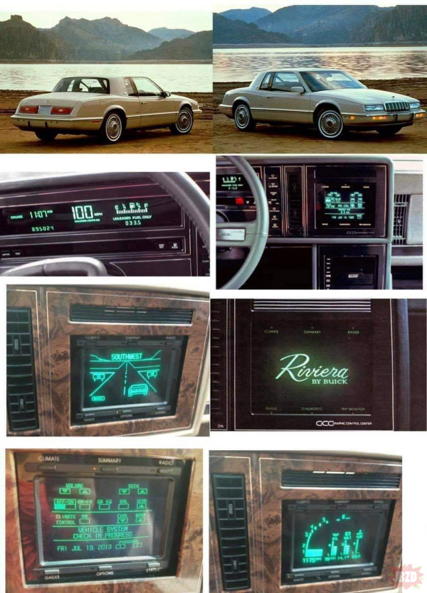 Pierwszy samochód z dotykowym ekranem na konsoli - Buick Riviera, rok 1986