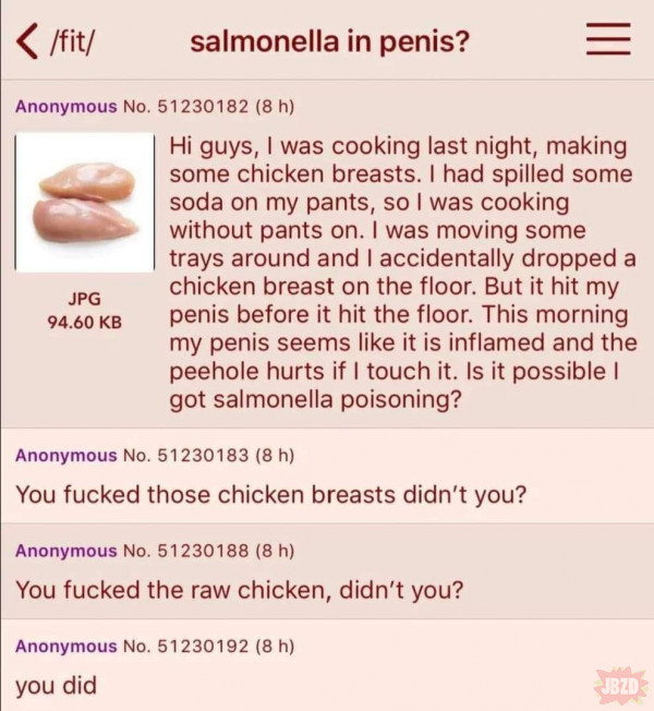 Salmonella in penis?