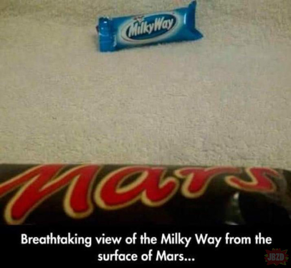 Widok z Marsa na drogę mleczną