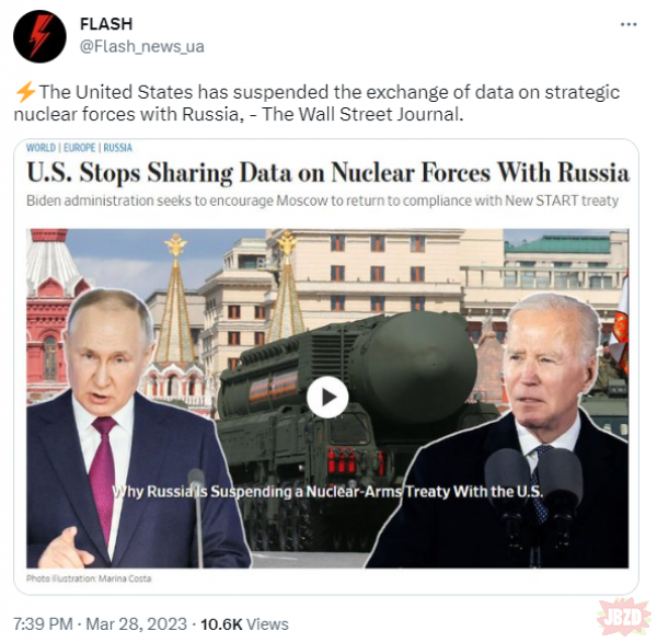 USA wstrzymują wymianę informacji z Rosją na temat arsenału jądrowego