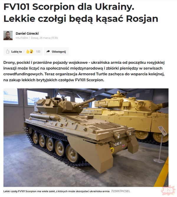 Są przymiarki do kupna takowych maszyn przez organizację Armored Turtle i przekazania ich Ukrainie