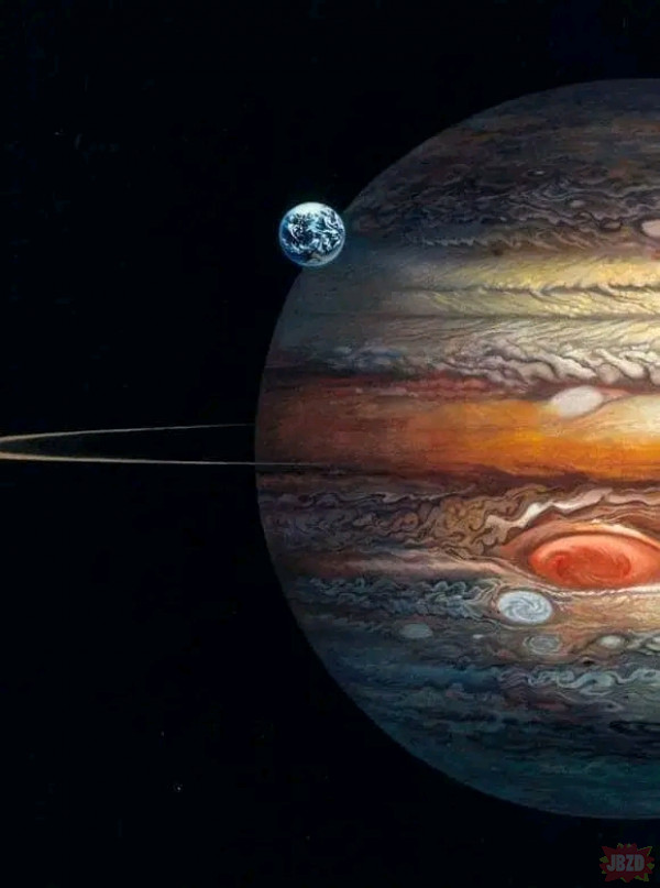 Porównanie wielkości Ziemi i Jowisza