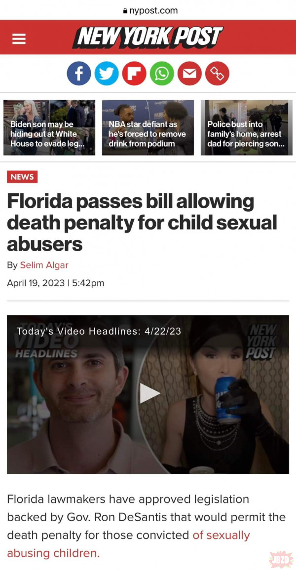 Na Florydzie z pedofilami się nie pieszczą. Ma być czapa...