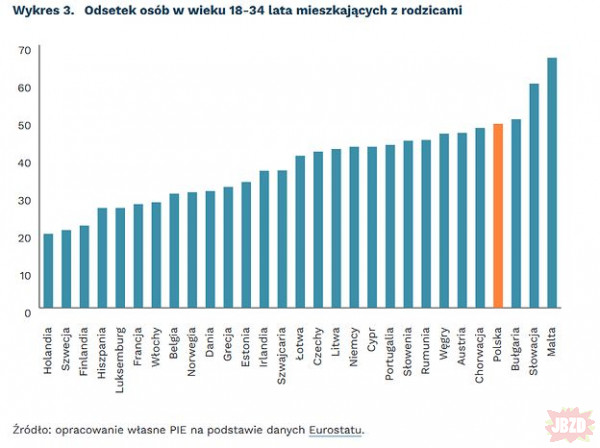 49% młodych Polaków mieszka w piwnicach rodziców
