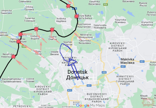 Przed godziną 19 czasu polskiego doszło do zestrzelenia jak dotąd nieznanego samolotu na obrzeżach Doniecka w kierunku na Awidijiwkę.