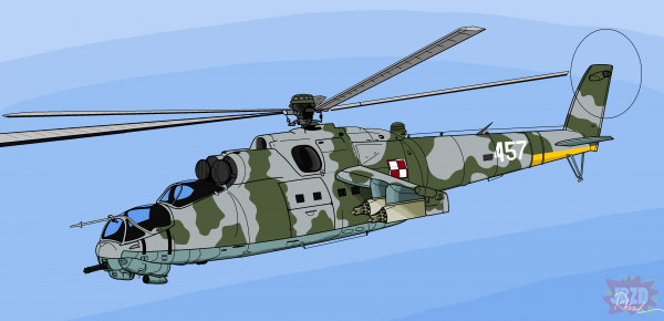 Mil Mi-24 wykonany w programie Paint