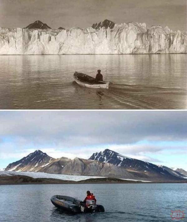 Ocean arktyczny. To samo miejsce, 74 lata różnicy.