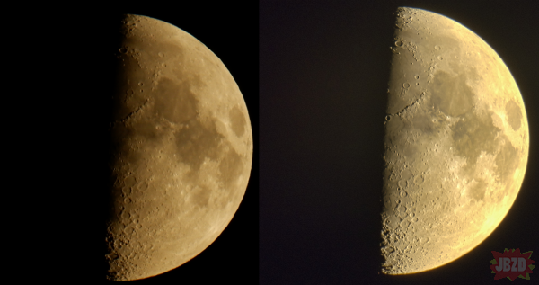 Księżyc testy single vs stacking 10 zdjęć