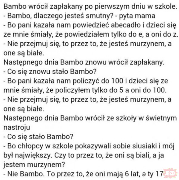 Murzynek Bambo w Europie mieszka