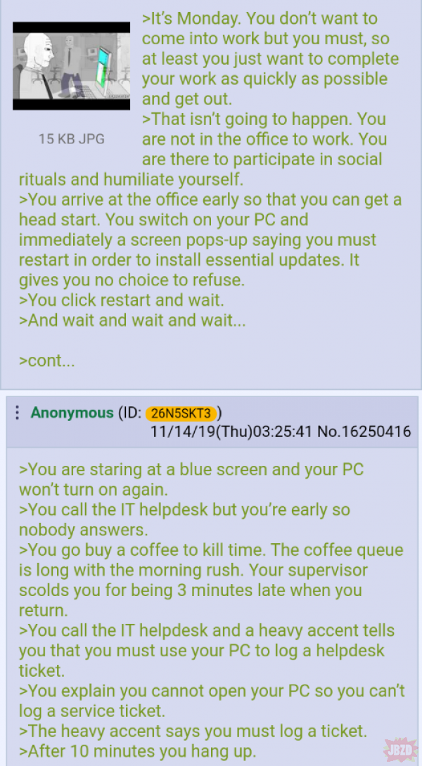 Anon pracuje w biurze