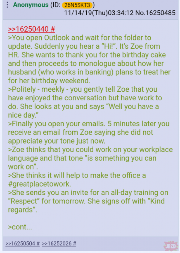 Anon pracuje w biurze