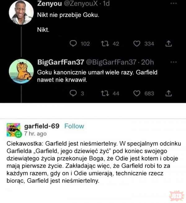 Garfield vs Goku