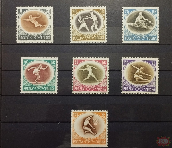 1956.   Dwie techniki druku na jednym znaczku: offset i staloryt.