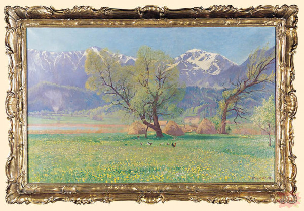 Johann Klatt - Wiosna nad Jeziorem (olej), przed 1914