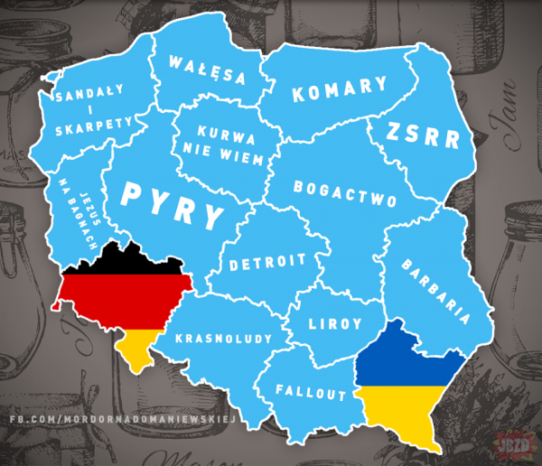 Mapa Polski wg Warszawiaków