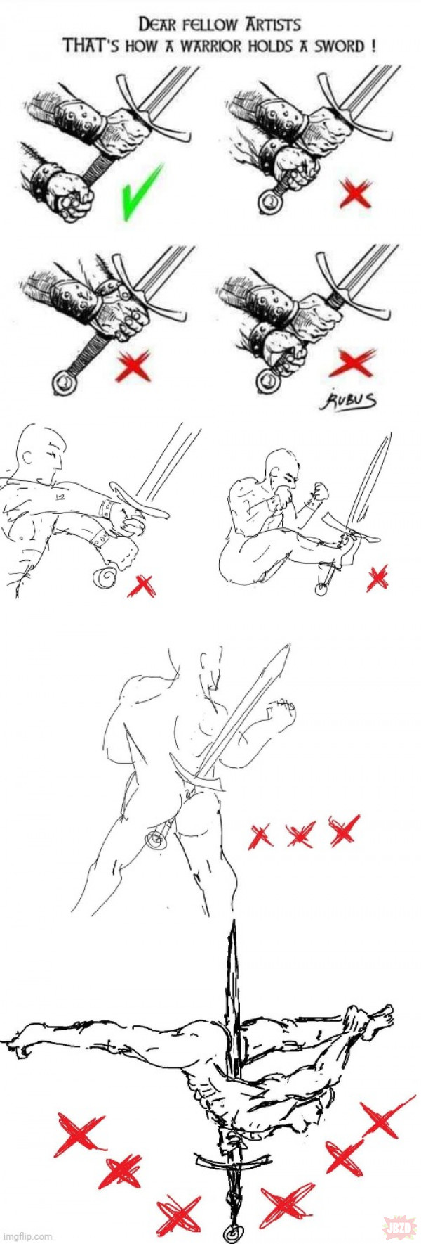 Instrukcja trzymania miecza