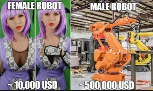 Żeński robot vs męski robot