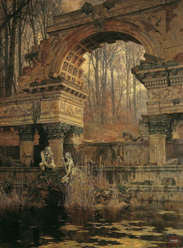 Ruiny rzymskie w Schönbrunn, 1891 - olej na płótnie. Carl Moll (Austria, 1861-1945)
