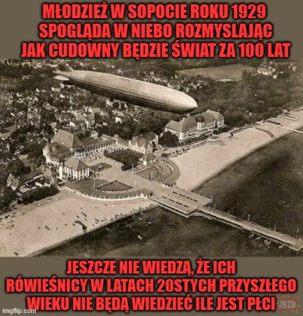 przelot zeppelina nad Sopotem 1929r