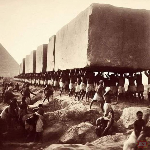 Unikatowe zdjęcie z budowy Piramidy Cheopsa (Chufu).