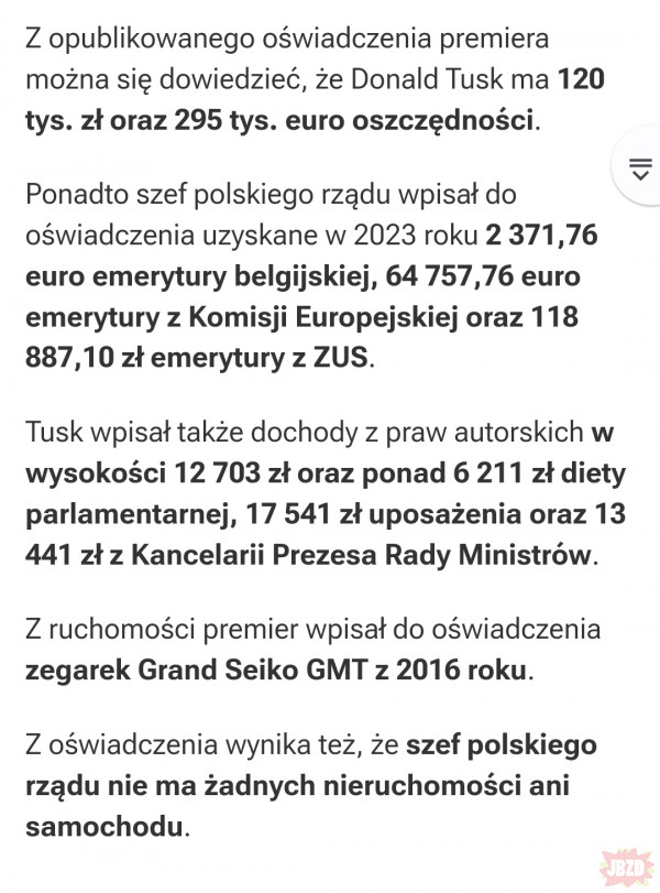 Typowy polski biedak, ani auta, ani nieruchomości.