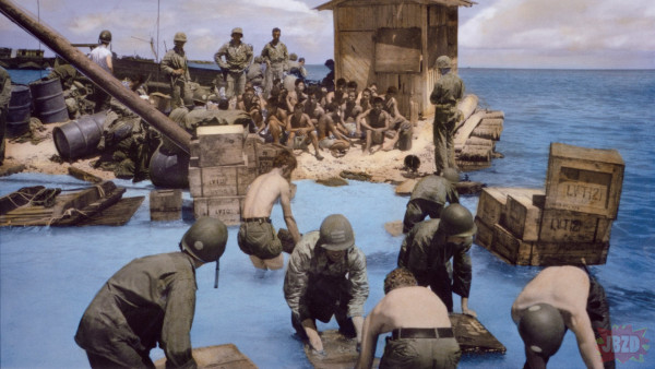 Bitwa o atol Tarawa 1943rok. Druga wojna na Pacyfiku.