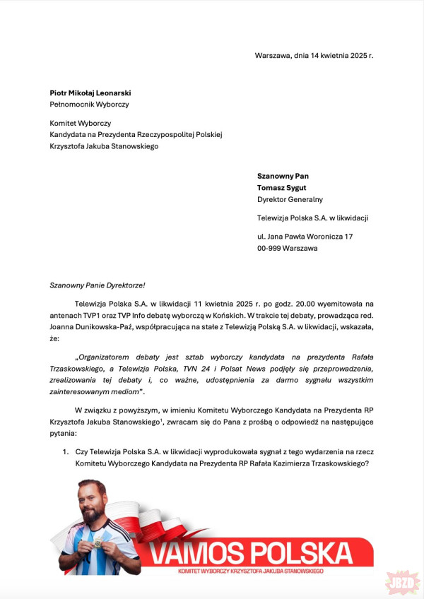 Ciekawe czy doczeka się odpowiedzi.